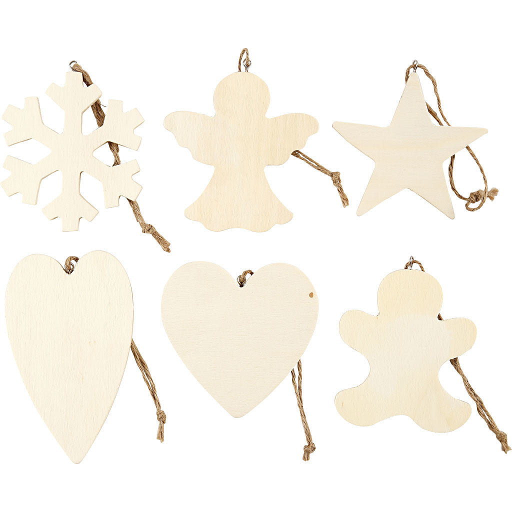 Weihnachtsornamente aus Sperrholz 9-11cm - Dicke 4mm - 90 Stk