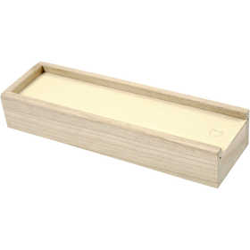 Federmäppchen aus Holz 20x6x3.5cm - Innenformat: 18.4+4.5+3.3cm - 1 Stk