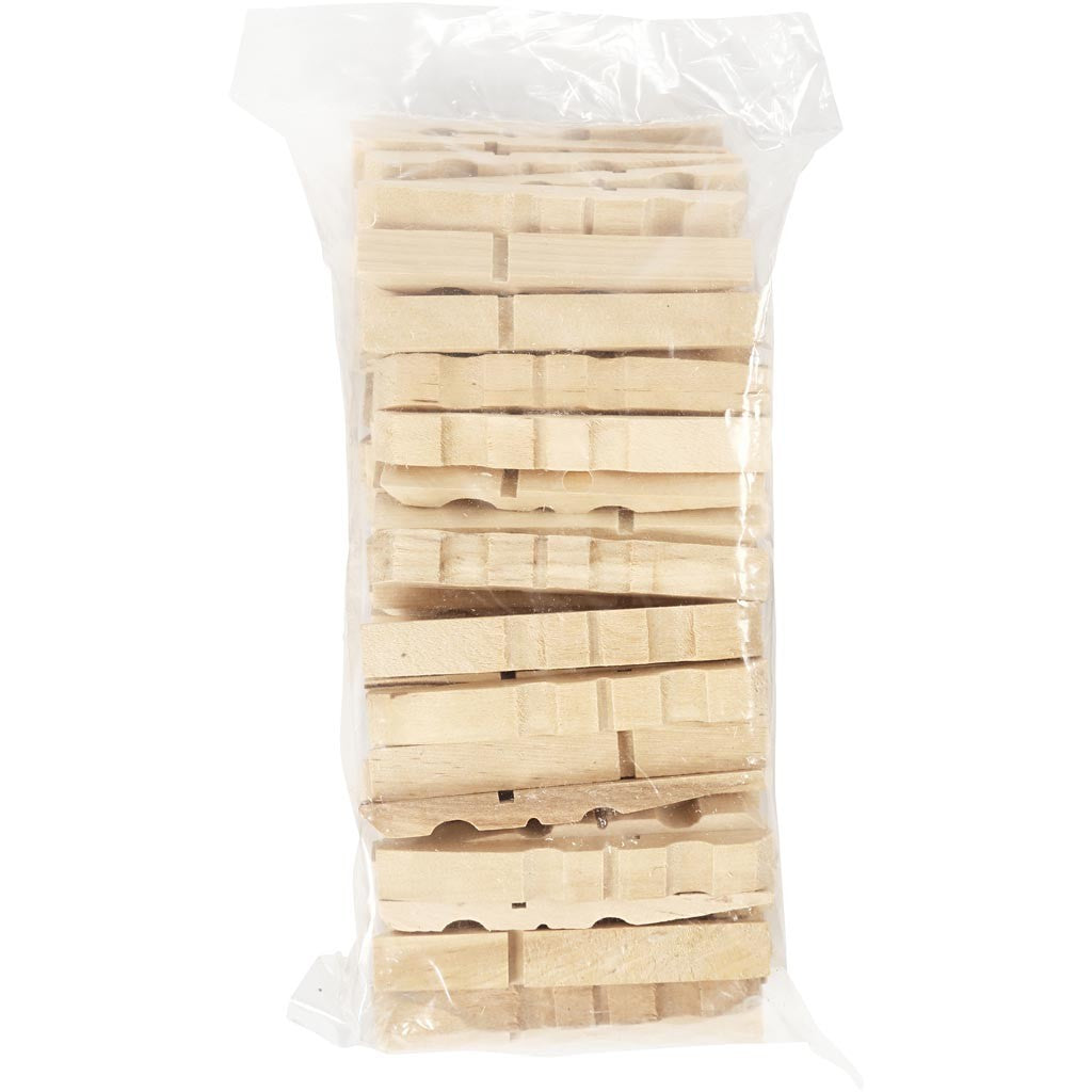 Halbe Wäscheklammern aus Holz 7x1x0.8cm - 100 Stk
