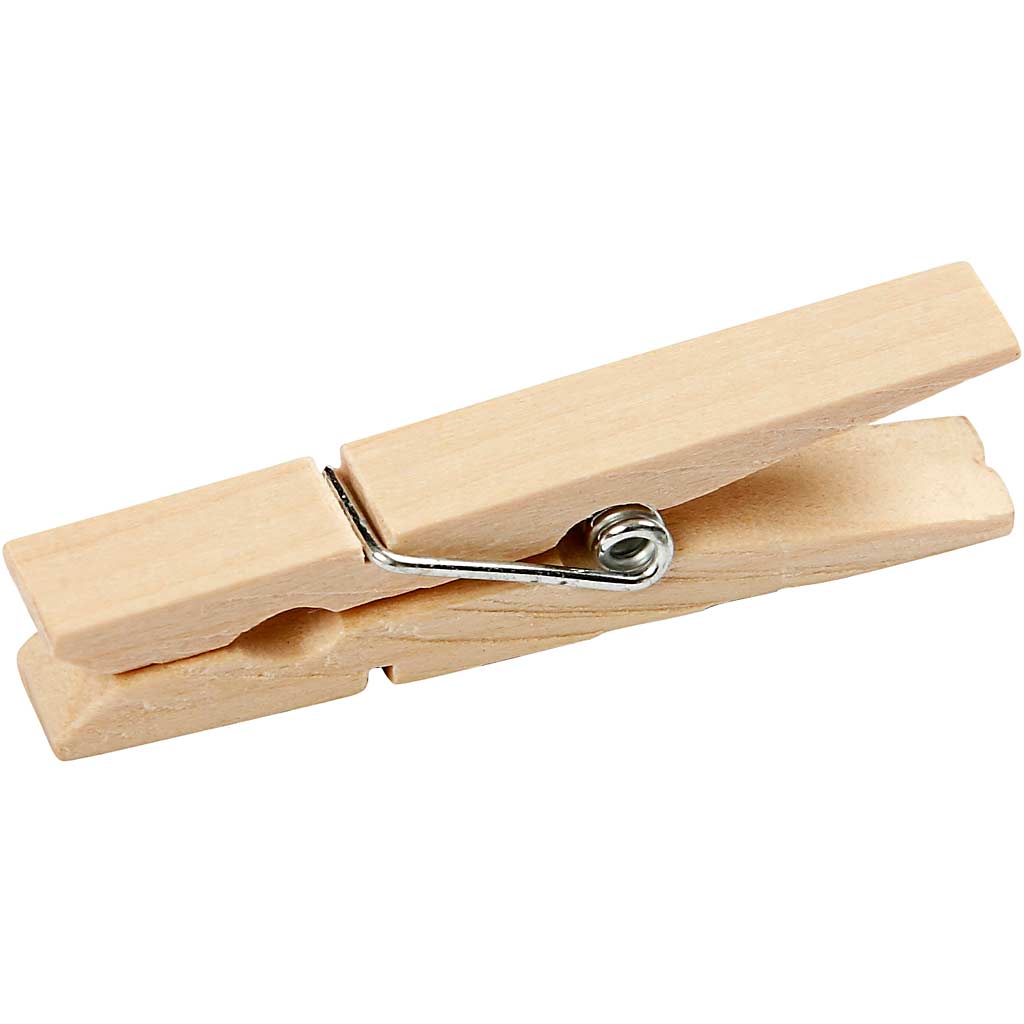 Clothes Pegs, L: 48 mm, W: 6 mm, birch