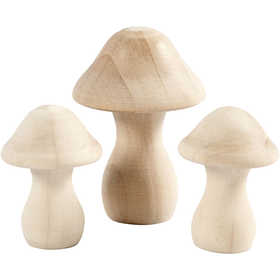 Pilztische aus Pappelholz 4.5x3.3cm + 6.5x4.5cm - 3 Stk