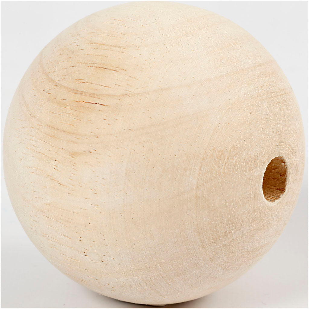 Holzperle mit großem Loch D: 8cm - Lochgröße 1.2cm - 1 Stk