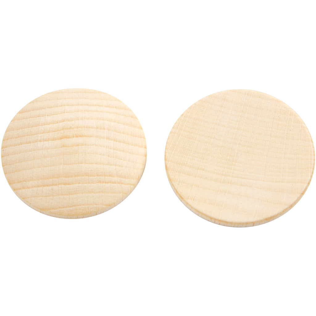 Wooden buttons, D: 40 mm, thickness 6 mm, china berry