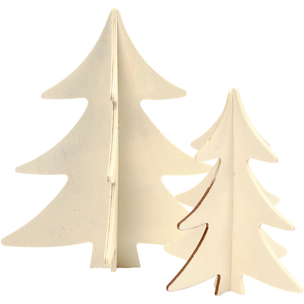 Weihnachtsbäume aus Sperrholz 13cm + 18cm - 2 Stk