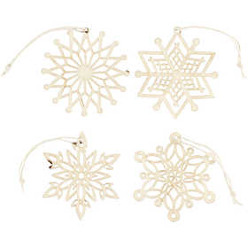 Weihnachtsschmuck aus Sperrholz 7x0.3cm - 8 Stk
