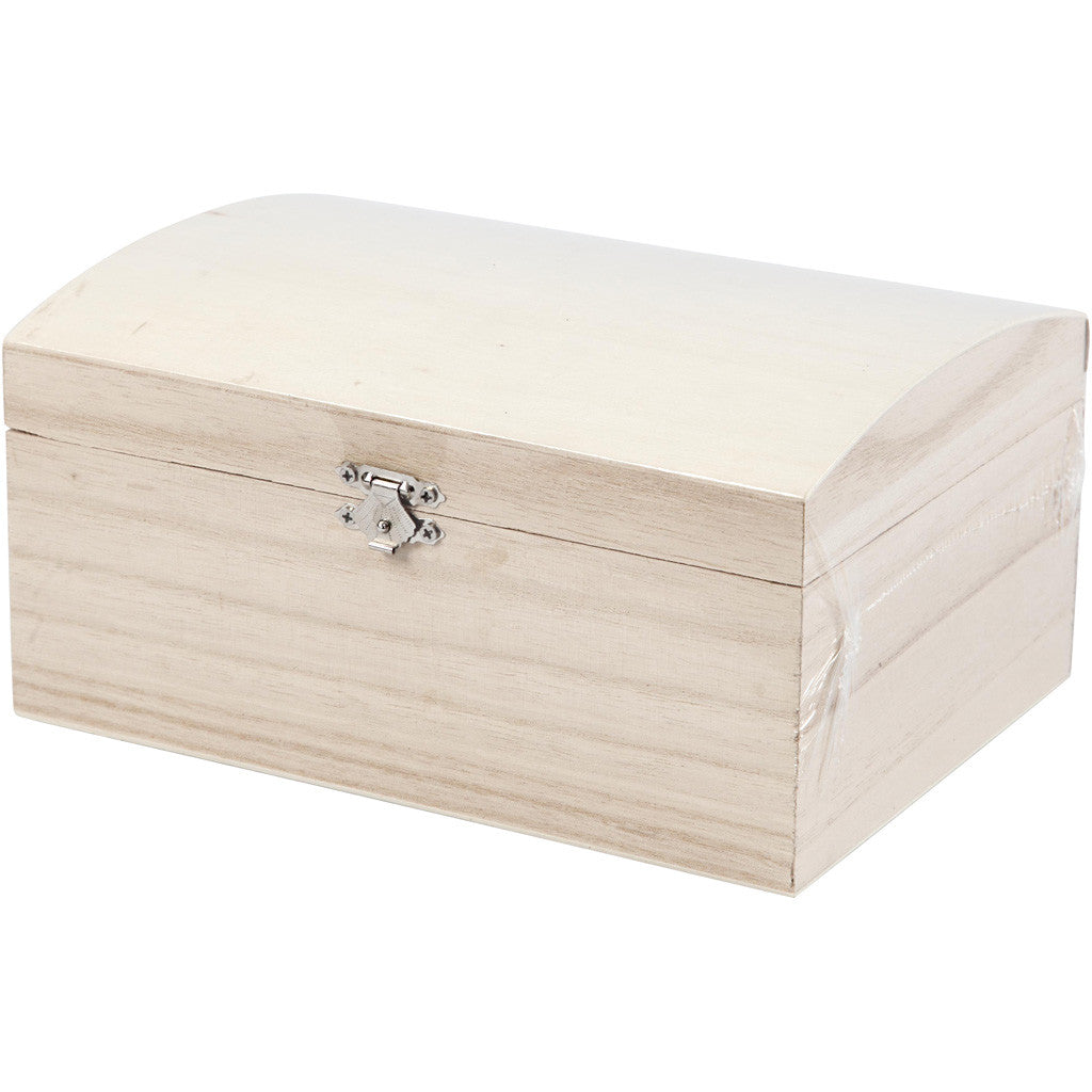 Holzschatzkiste 21.5x15.8x10.6cm - Innenabmessungen 20x14x9cm - Kaiserinbaum - 1 Stk