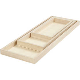 Tablett-Set, L: 20+30+40 cm, B: 10+12+15 cm, 3 Stk/ 1 Pck