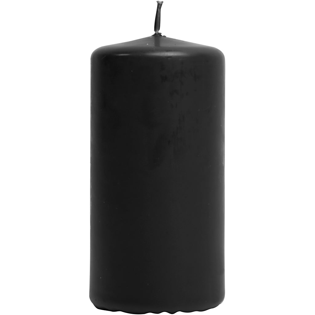 Candles, black, H: 100 mm, D: 50 mm