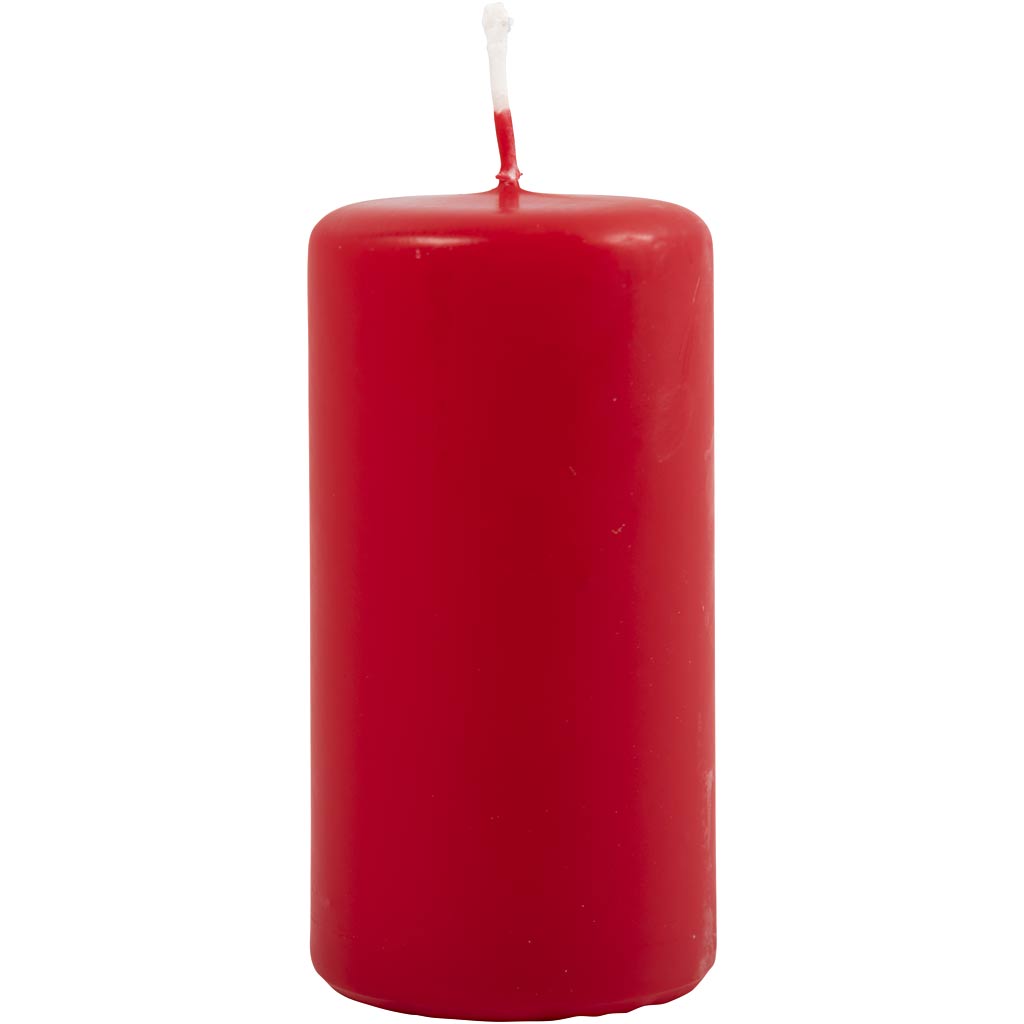 Candles, red, H: 100 mm, D: 50 mm