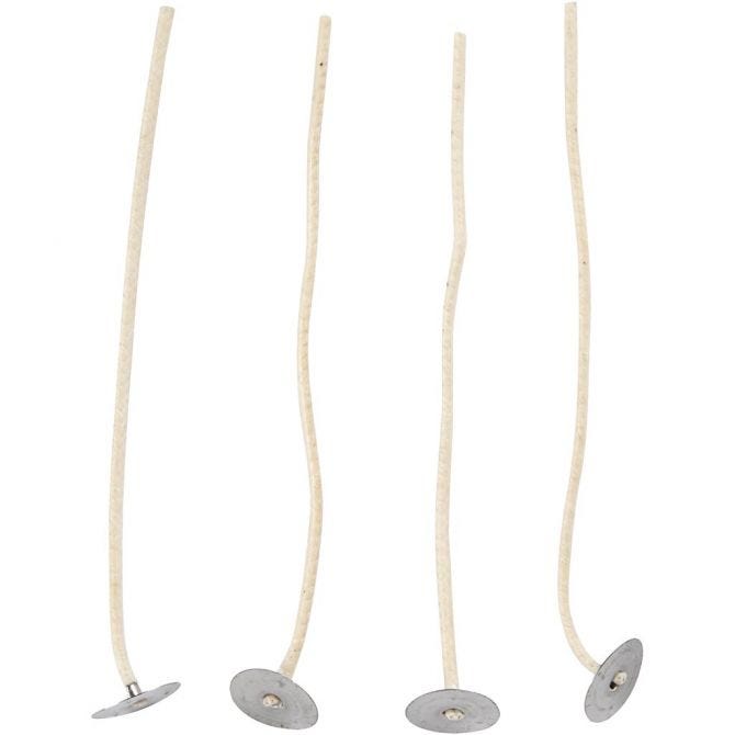 Gewachste Dochte, L: 110 mm, Stärke: 2 mm - 10 Stk./ 1 Pck.