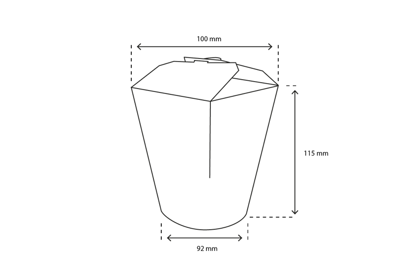 Wok to Go Becher 100x115mm 32oz 1000ml kraft - 500 Stück