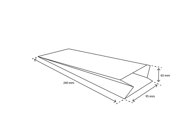 Snack-Tüten Papier - 1.5 Unze 95x65x240mm kraft 50gr - 2.100 Stück