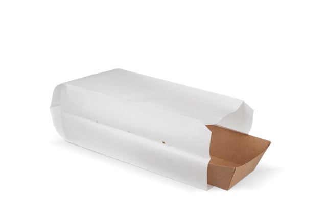 Snack-Tüten gelocht Papier - 0.5 Teich 105x85x270mm weiß 45gr - 1.800 Stück