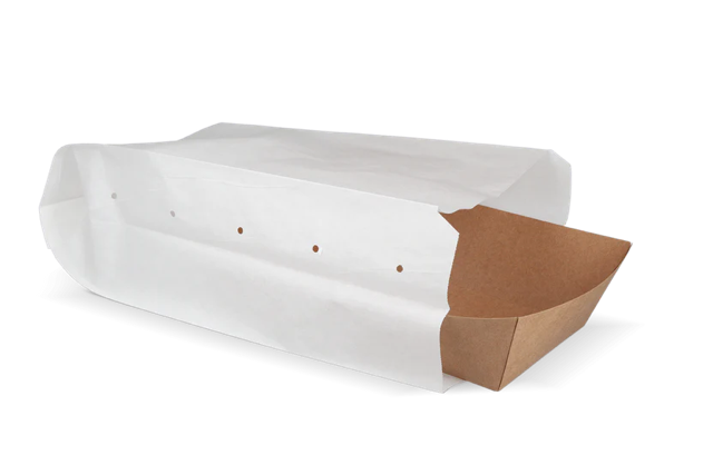 Snack-Tüten gelocht Papier - 2 Teich 160x100x310mm weiß 45gr - 1.100 Stück