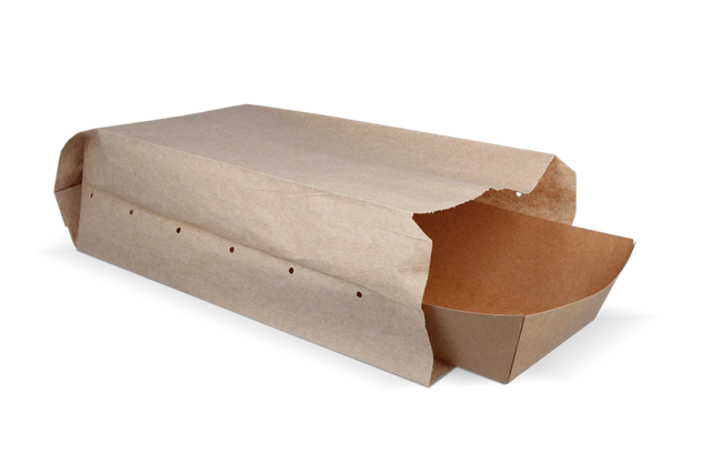 Snack-Tüten gelocht Papier - 3 Teich 160x100x360mm kraft 50gr - 900 Stück