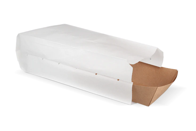 Snack-Tüten gelocht Papier - 3 Teich 160x100x360mm weiß 45gr - 1.000 Stück