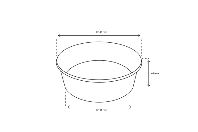 Salad Poke Schale 500ml 20oz Ø148x46mm kraft - 300 Stück