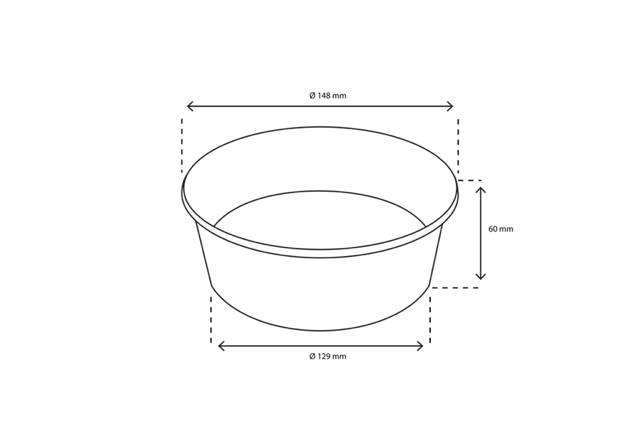 Salad Poke Schale 750ml 26oz Ø148x60mm weiß - 300 Stück