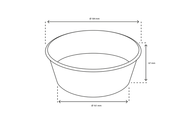Salad Poke Schale 1300ml 40oz Ø184x67mm kraft - 300 Stück