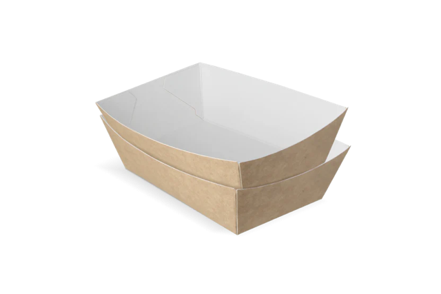 Pommesschalen A9 kraft/weiß - 400 Stück