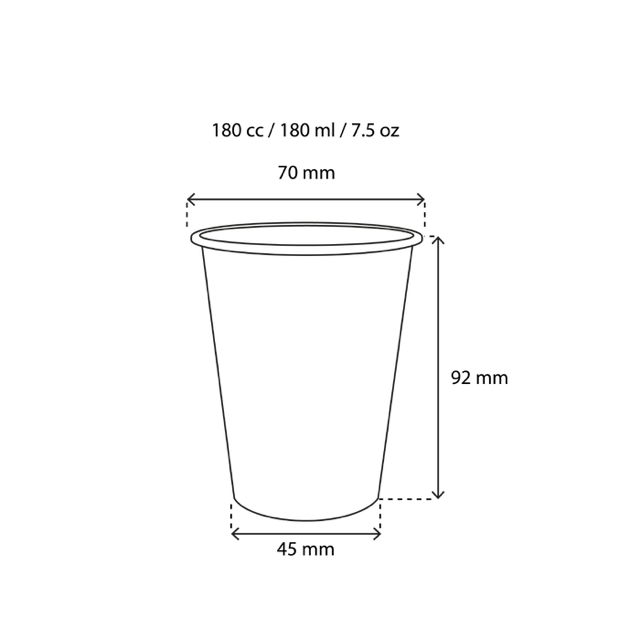 Kaffeetasse Karton 180cc 7.5oz Ø70mm gestreift - 2.500 Stück