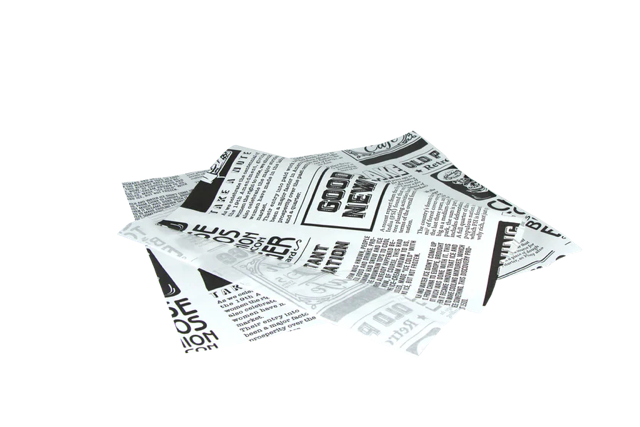 Hamburger Einwickelpapier fettfrei 330x300mm FSC®Mix Zeitung weiß - 2.000 Stück