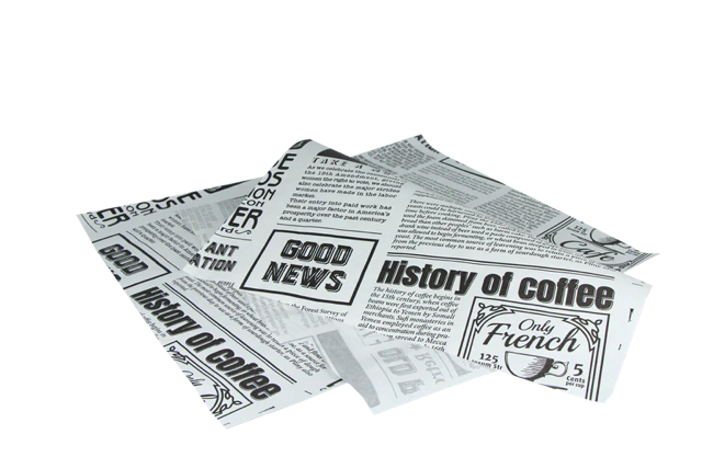 Hamburger Einwickelpapier fettfrei 330x380mm FSC®Mix Zeitung weiß - 2.000 Stück