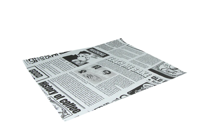 Hamburger Wrapping paper greaseproof 330x380 mm FSC®Mix newspaper White