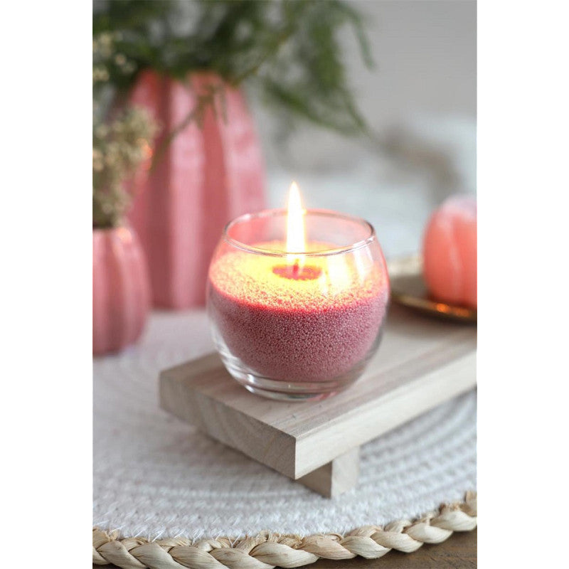 Pearlsand-Kerze 400 g Rosa - 6 Stück