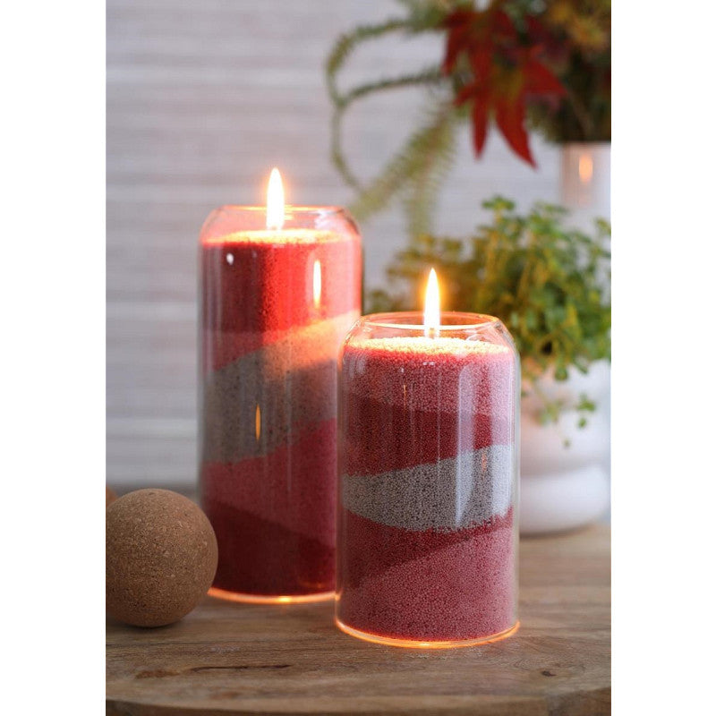 Pearlsand-Kerze 400 g Rosa - 6 Stück