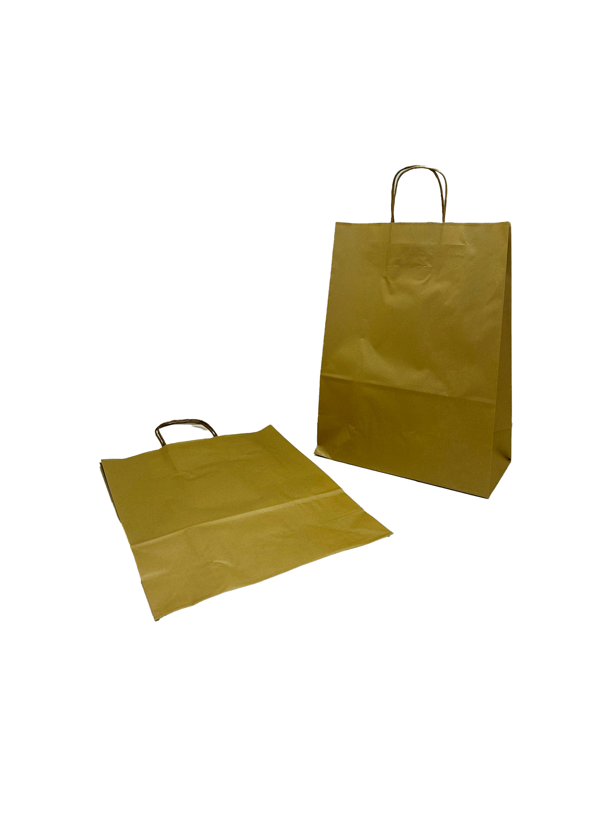 Papiertragetaschen Gold 260+120x350mm - 50 Stk