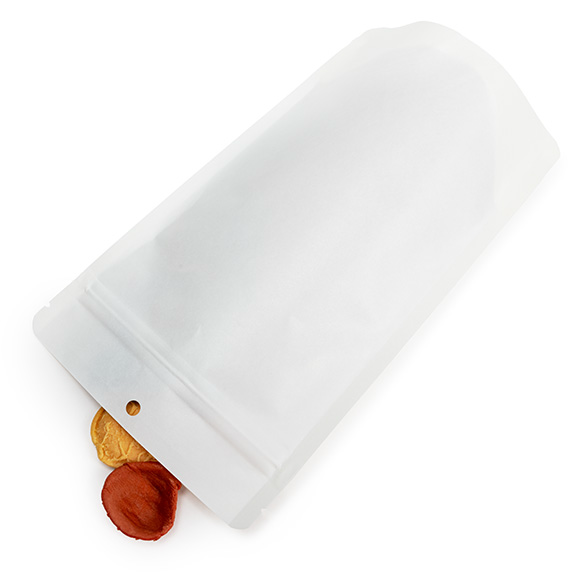 Weißer heimkompostierbarer Standbodenbeutel 13x8x20,5cm - 100 Stück