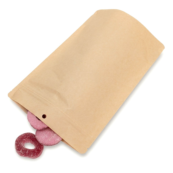 Heimkompostierbarer Kraft Standbodenbeutel 15x9x23cm - 100 St