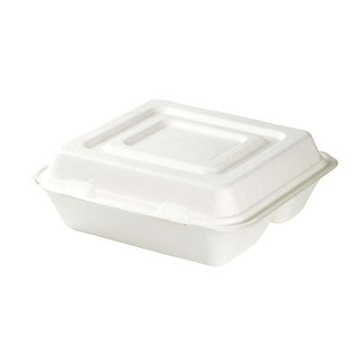 Menü-Eimer mit Deckel Zuckerrohr 3-Plätze 23,5x23,5x8 cm - 250 Stk