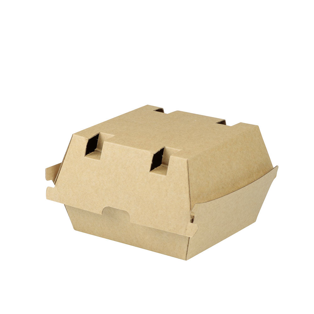 Hamburgerboxen zum Mitnehmen Pappe 13x14x8 cm Braun - 250 Stk