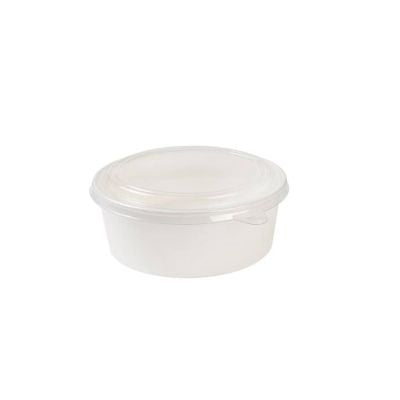 Runde Schalen Pappe Weiß 1000 ml / Ø 185 mm - 300 Stück