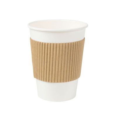 Becherhüllen Pappe für 200 ml Pappbecher, braun - 1.000 Stk