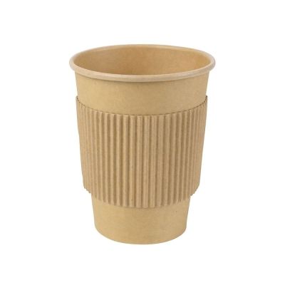 Becherhüllen Pappe für 200 ml Pappbecher, braun - 1.000 Stk