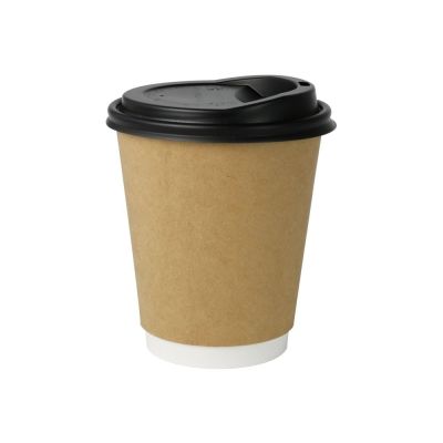 Doppelwandiger Becher Pappe 300 ml Ø 80 Braun - 500 Stk