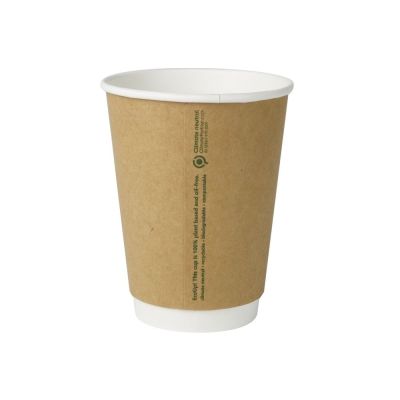 Doppelwandiger Becher Pappe 300 ml Ø 80 Braun - 500 Stk
