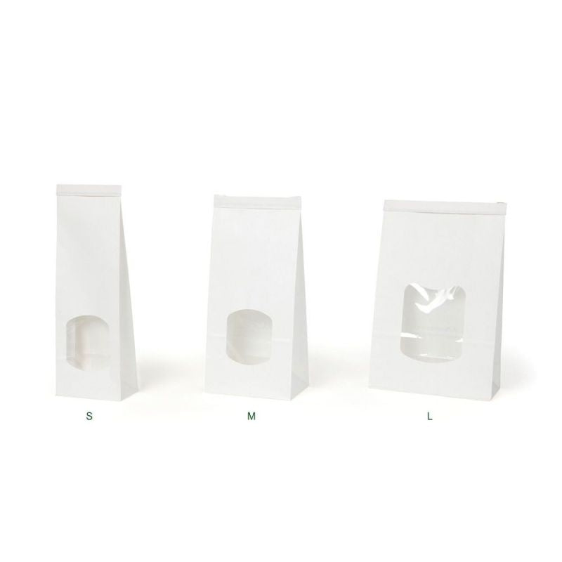 Tüten Kraftpapier Weiß mit Verschluss 11,5x7x24,5 cm - 400 Stk