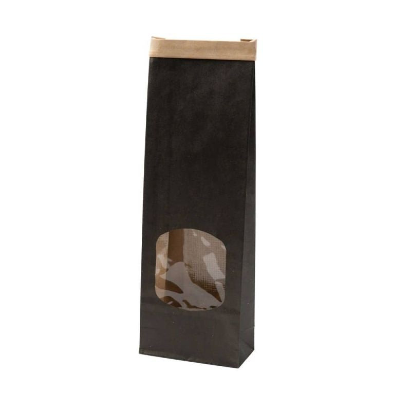 Bags Kraft Black with Closure 9x4.5x26 cm (500 pieces) [GB