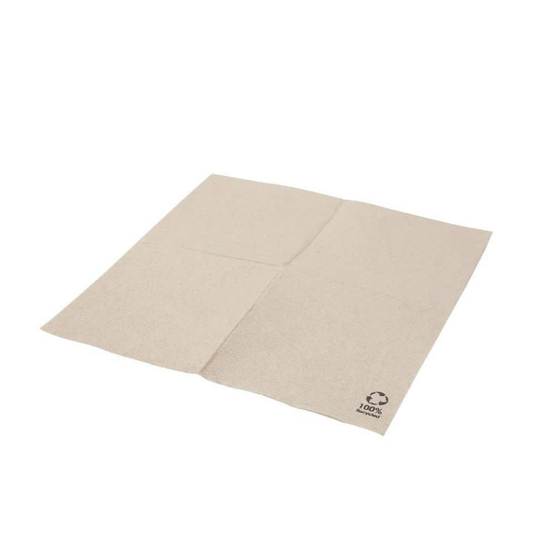Servietten Papier Braun 20 x 20 cm, 2-lagig 1/4 gefaltet - 2400 Stk