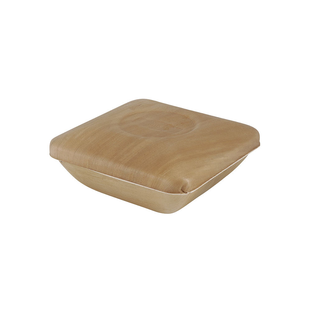 Schalen Palmware® 18x5x18 cm 800 ml, mit Deckeln quadratisch - 60 Stk