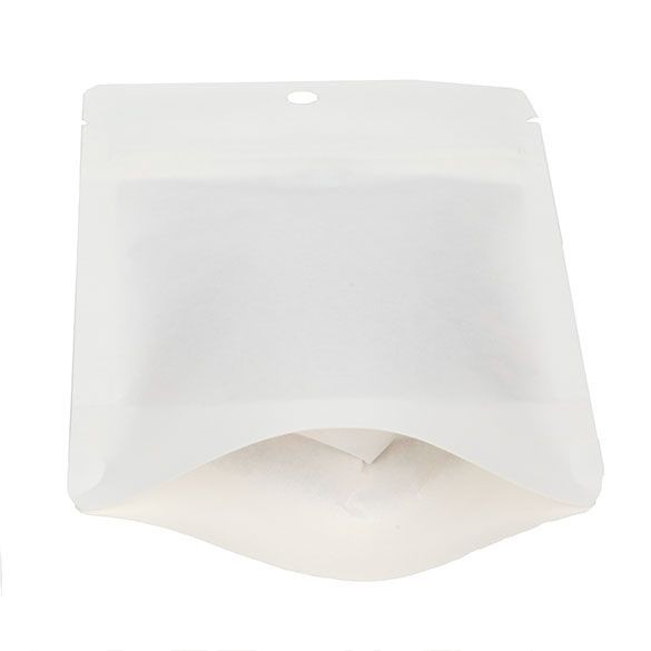 Öko Standbodenbeutel Kraft/Bioplastik Weiß 57 Gramm | 102x60x152mm - 100 Stk