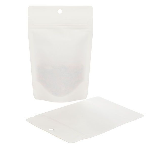 Eco Stand Up Pouches Kraft White 57 grams 102x60x152mm