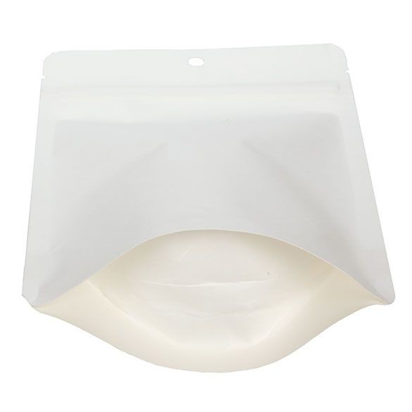 Öko Standbodenbeutel Kraft/Bioplastik Weiß 113 Gramm | 130x79x206mm - 100 Stk