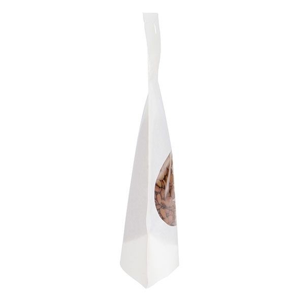 Öko Standbodenbeutel Kraft/Bioplastik Weiß 57 Gramm | 102x60x152mm - 100 Stk