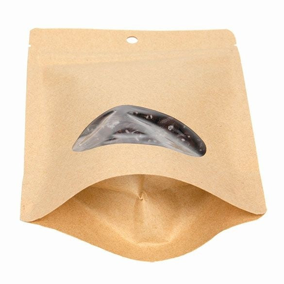 Öko Standbodenbeutel Kraft/Bioplastik 113 Gramm | 130x79x206mm - 100 Stk