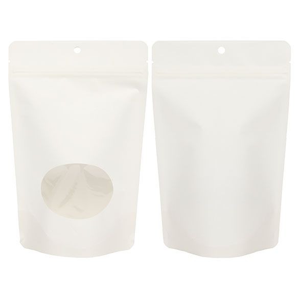 Öko Standbodenbeutel Kraft/Bioplastik Weiß 312 Gramm | 149x89x232mm - 100 Stk